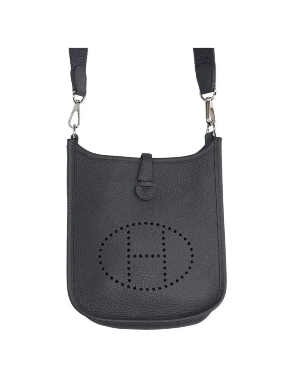 Hermes Evelyne TPM Silver Taurillon Clemence Leather Shoulder Bag TPM